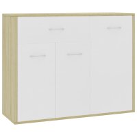 vidaXL Sideboard Weiß Sonoma-Eiche 88x30x70 cm...