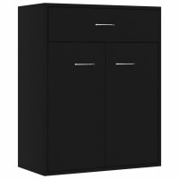 vidaXL Sideboard Schwarz 60x30x75 cm Holzwerkstoff