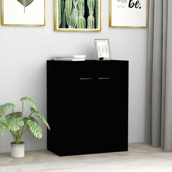 vidaXL Sideboard Schwarz 60x30x75 cm Holzwerkstoff