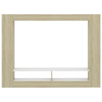 vidaXL TV-Schrank Wei&szlig; und Sonoma-Eiche 152x22x113 cm Holzwerkstoff