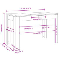 vidaXL Esstisch Schwarz 120x60x76 cm Holzwerkstoff