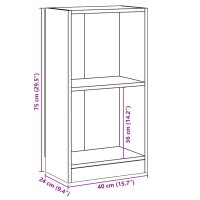 vidaXL B&uuml;cherregal Sonoma-Eiche 40x24x75 cm Holzwerkstoff