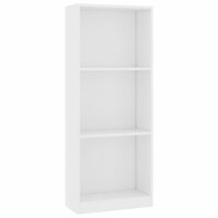 vidaXL Bücherregal 3 Fächer Weiß 40x24x108 cm Holzwerkstoff