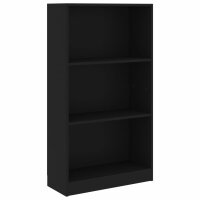 vidaXL Bücherregal 3 Fächer Schwarz 60x24x109...