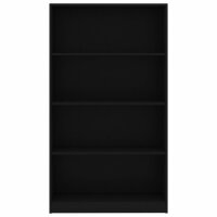 vidaXL B&uuml;cherregal 4 F&auml;cher Schwarz 80x24x142 cm Holzwerkstoff