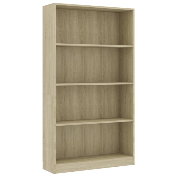 vidaXL B&uuml;cherregal 4 F&auml;cher Sonoma-Eiche 80x24x142 cm Holzwerkstoff