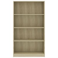 vidaXL B&uuml;cherregal 4 F&auml;cher Sonoma-Eiche 80x24x142 cm Holzwerkstoff