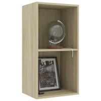 vidaXL B&uuml;cherregal 2 F&auml;cher Sonoma-Eiche 40x30x76,5 cm Holzwerkstoff