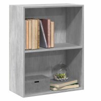 vidaXL B&uuml;cherregal 2 F&auml;cher Betongrau 60x30x76,5 cm Holzwerkstoff