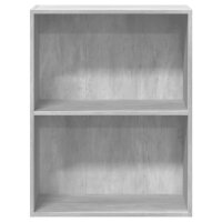 vidaXL B&uuml;cherregal 2 F&auml;cher Betongrau 60x30x76,5 cm Holzwerkstoff