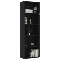 vidaXL B&uuml;cherregal 5 F&auml;cher Schwarz 60x30x189 cm Holzwerkstoff