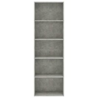 vidaXL B&uuml;cherregal 5 F&auml;cher Betongrau 60x30x189 cm Holzwerkstoff