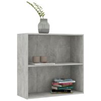 vidaXL B&uuml;cherregal 2 F&auml;cher Betongrau 80x30x76,5 cm Holzwerkstoff