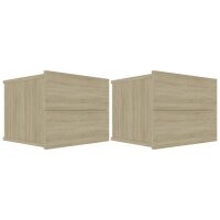 vidaXL Nachttische 2 Stk. Sonoma-Eiche 40x30x30 cm Holzwerkstoff