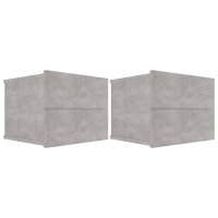 vidaXL Nachttische 2 Stk. Betongrau 40x30x30 cm...