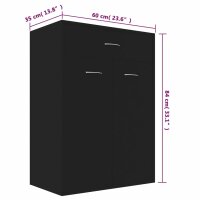 vidaXL Schuhschrank Schwarz 60x35x84 cm Holzwerkstoff