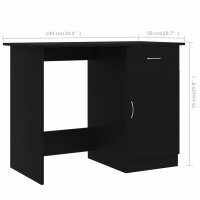 vidaXL Schreibtisch Schwarz 100x50x76 cm Holzwerkstoff