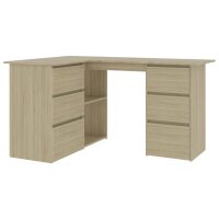 vidaXL Eckschreibtisch Sonoma-Eiche 145x100x76 cm Holzwerkstoff