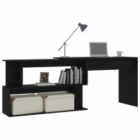 vidaXL Eckschreibtisch Schwarz 200x50x76 cm Holzwerkstoff