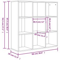 vidaXL B&uuml;cherregal Sonoma-Eiche 98x30x98 cm Holzwerkstoff