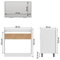 vidaXL Sp&uuml;lenunterschrank Betongrau 80x46x81,5 cm Holzwerkstoff