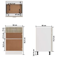 vidaXL Schubunterschrank Sonoma-Eiche 50x46x81,5 cm Holzwerkstoff