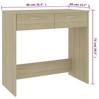 vidaXL Schreibtisch Sonoma-Eiche 80x40x75 cm Holzwerkstoff