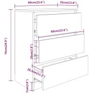 vidaXL Sideboard Sonoma-Eiche 60x35x76 cm Holzwerkstoff