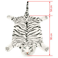 vidaXL Tigerfell Teppich Plüsch 144 cm Weiß