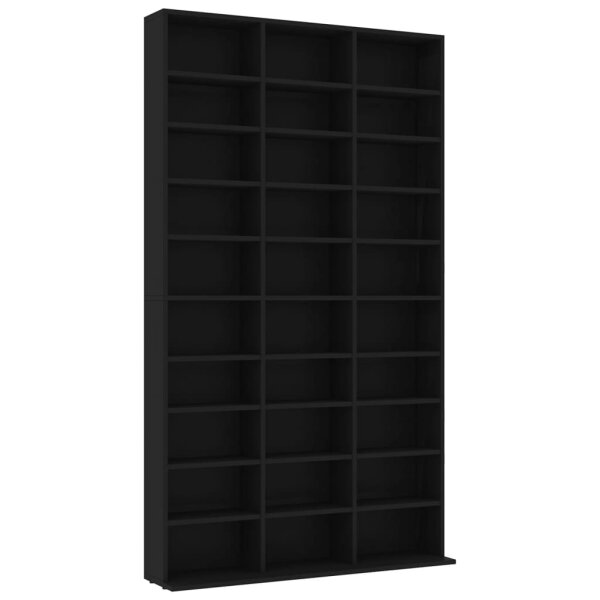 vidaXL CD-Schrank Schwarz 102x16x177,5 cm Holzwerkstoff