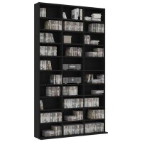 vidaXL CD-Schrank Schwarz 102x16x177,5 cm Holzwerkstoff