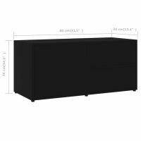 vidaXL TV-Schrank Schwarz 80x34x36 cm Holzwerkstoff