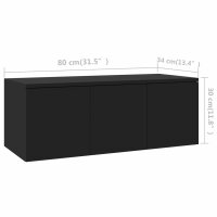 vidaXL TV-Schrank Schwarz 80x34x30 cm Holzwerkstoff