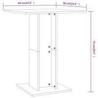 vidaXL Bistrotisch Sonoma-Eiche 60x60x75 cm Holzwerkstoff