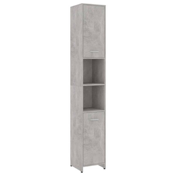 vidaXL Badezimmerschrank Betongrau 30x30x183,5 cm Holzwerkstoff