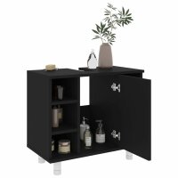 vidaXL Badezimmerschrank Schwarz 60x32x53,5 cm Holzwerkstoff