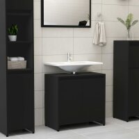 vidaXL Badezimmerschrank Schwarz 60x33x61 cm Holzwerkstoff