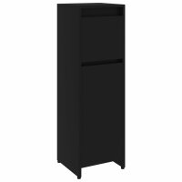 vidaXL Badezimmerschrank Schwarz 30x30x95 cm Holzwerkstoff