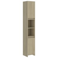 vidaXL Badezimmerschrank Sonoma-Eiche 30x30x183,5 cm Holzwerkstoff