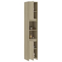 vidaXL Badezimmerschrank Sonoma-Eiche 30x30x183,5 cm Holzwerkstoff