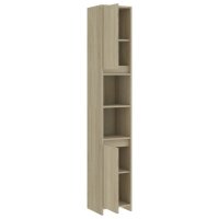 vidaXL Badezimmerschrank Sonoma-Eiche 30x30x183,5 cm Holzwerkstoff