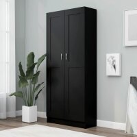 vidaXL B&uuml;cherschrank Schwarz 82,5x30,5x185,5 cm Holzwerkstoff