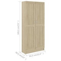 vidaXL B&uuml;cherschrank Sonoma-Eiche 82,5x30,5x185,5 cm Holzwerkstoff