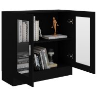 vidaXL Vitrinenschrank Schwarz 82,5x30,5x80 cm Holzwerkstoff