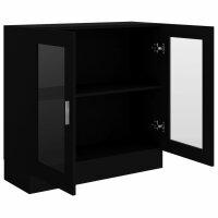 vidaXL Vitrinenschrank Schwarz 82,5x30,5x80 cm Holzwerkstoff