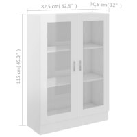 vidaXL Vitrinenschrank Hochglanz-Wei&szlig; 82,5x30,5x115 cm Holzwerkstoff