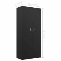 vidaXL Schuhschrank Schwarz 80&times;39&times;178 cm Holzwerkstoff