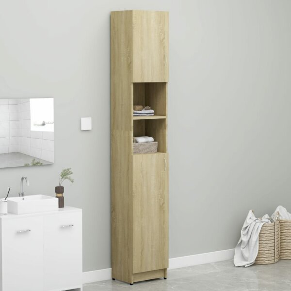 vidaXL Badezimmerschrank Sonoma-Eiche 32x25,5x190 cm Holzwerkstoff