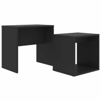 vidaXL Couchtisch-Set Schwarz 48x30x45 cm Holzwerkstoff