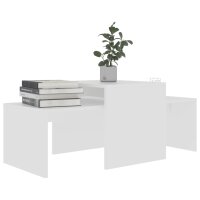 vidaXL Couchtisch-Set Wei&szlig; 100x48x40 cm Holzwerkstoff